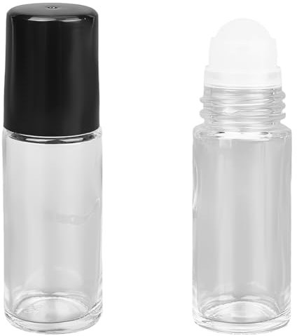 GORGECRAFT Flacon Roll on Vide de 30ml 2 Flacon à Bille en Verre,Bouteilles en Verre sans Fuite,Transparent Huiles Essentielles Flacons Contenant Anti Fuite Rechargeable Voyage Cosmétiques Parfums