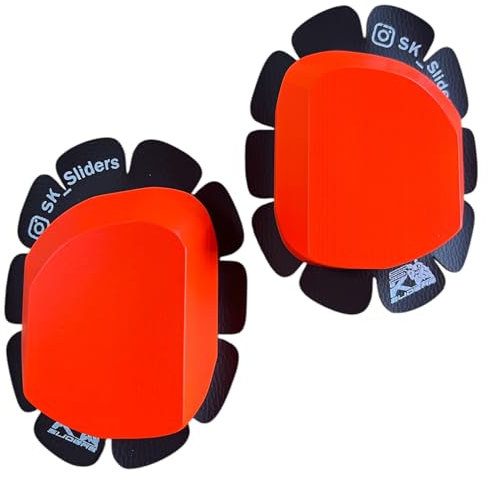 KLAMOTTEN STORE Holz Knieschleifer KS-Sliders Knieschoner Motorrad Schutzbekleidung (neonorange)