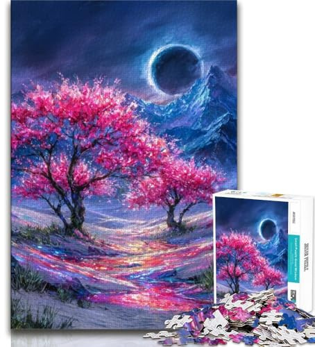 Mysteriöses Kirschbaum-Puzzle für Teenager, 1000-teiliges Puzzle, lustige Spiele, jedes Teil ist einzigartig – anspruchsvolles Familienspiel (50x75cm)