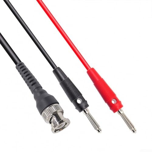 BNC a doble conector banana de 4 mm, cable de sonda coaxial de 120 cm de longitud para uso en la industria escolar de laboratorio, 500 V 5 A con aislamiento de plástico