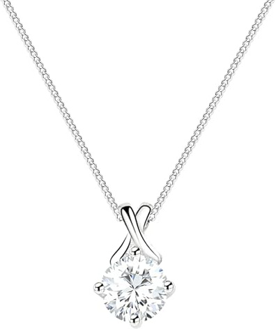 Löb 925 Silber Halskette Tropfen-Anhänger Zirkonia Stein Tropfenform weiß Damen Kette Tropfenanhänger Glitzer Steinanhänger Diamant Form Brautschmuck