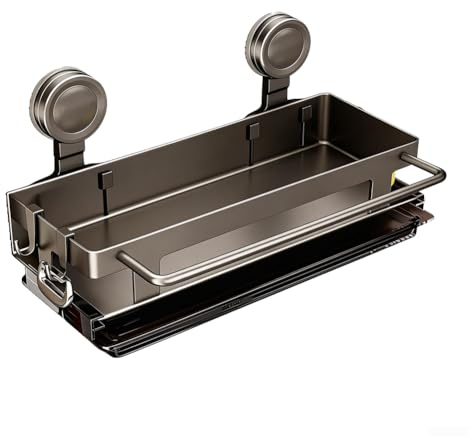 Panier d'évier en acier inoxydable avec ventouse antidérapante et porte-éponge pour la cuisine, organise les fournitures de nettoyage près du robinet ou sous un placard (C)