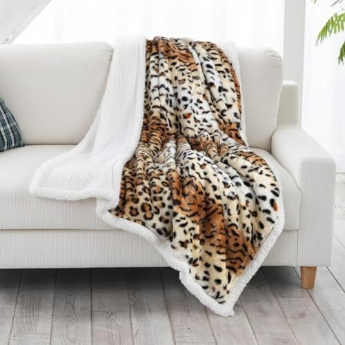 Lavish Home Tiger-Fleece-Überwurfdecke, ultraweiches Plüschbett, Sofa oder Couch, 127 x 152,4 cm, 1 Stück