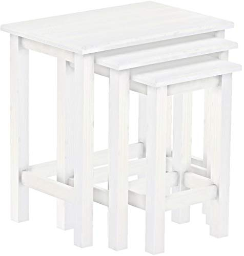 Beistelltische Pinie Weiss Rio Classico Schlafzimmer Holz Pinie Massivholz Echtholz Farbe wählbar Brasilmöbel