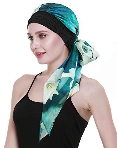 FocusCare Luxus - Frauen Kopftuch vor Chemo Hut Schlaf mit Turban Kopfbedeckung für Krebs
