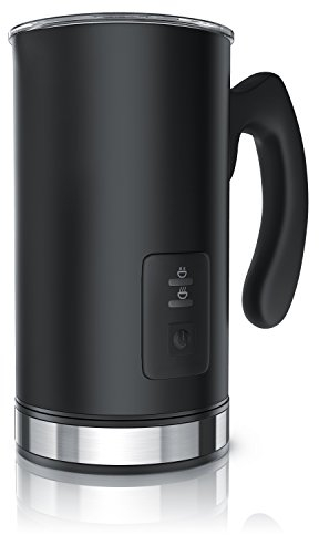 Arendo Milk Frother - Electric Liquid Heater - Hot or Cold Milk Functionality - with Handle for Safe Operation and portioning - Rustfree Stainless Steel - Doublewall Design