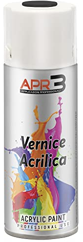 APR3 - Pintura Acrílica en Spray, Color Negro Brillo, RAL 9005, Perfecto para Múltiples Aplicaciones en Exterior e Interior, 400 ml, El embalaje puede variar
