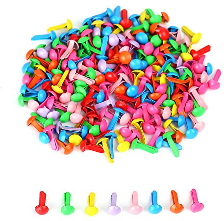 moinkerin 200 Stücke Mini Brads Scrapbooking Brads Klammern Versandtaschen für Scrapbooking Papier Briefklammern Basteln Handwerk DIY Kunsthandwerk