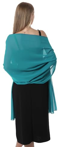 Chiffon Schals und Wraps für Abendkleider Frauen Elegant Weich Schal Braut Schal Hochzeit Stola, Türkis (Chiffon), Einheitsgröße