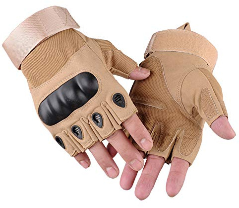 Elonglin Halbfinger-Handschuhe, Militärische Armee, im Freien, Unisex, Sporthandschuhe, Gym, Kampf gegen Schnitte, Fitness-Handschuhe aus Kunstleder
