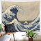 LB 235x180cm Wandteppich Ozeanwelle Wandtuch Surfen im Meer Wandbehang Japanischer Stil Tapisserie für Wohnzimmer Schlafzimmer Wohnheim Wanddeko