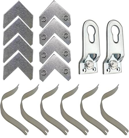 18 piezas de aleación de aluminio para marcos de fotos, accesorios en forma de L, soporte de placa plana para colgar