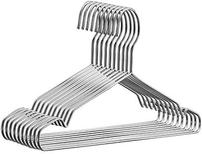 Fayleeko - Grucce in filo metallico, resistenti e resistenti, in acciaio INOX, 45,7 cm, ultra sottili e salvaspazio, confezione da 10
