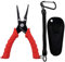 CRAZY SHARK 6 Fishing Pliers, Stainless Steel Fishing Tools, Saltwater Resistant Fishing Gear, Tungsten Carbide Cutters, Split Ring Pliers, Hook Remover with Coiled Lanyard and Sheath