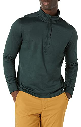 Amazon Essentials Herren Performance-Ski-Midlayer mit Viertel-Reißverschluss, Grün, XL
