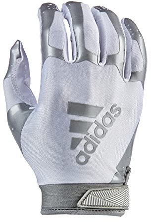 adidas ADIFAST 3.0 Youth Football Receiver Glove, White/Silver, Medium