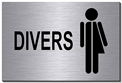 Männlich-weiblich-divers-Toilette-Dritte Geschlecht-Toilettenschild-150 x 100 x 3 mm-Schild-Designschild-Aluminium-Edelstahloptik-Hinweisschild (1905-107 mit Klebepads)