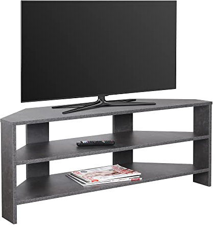RICOO Mueble TV Salon 110 x 45 x 36 cm WM069-BG Mesa televisión pequeña Gris Cemento