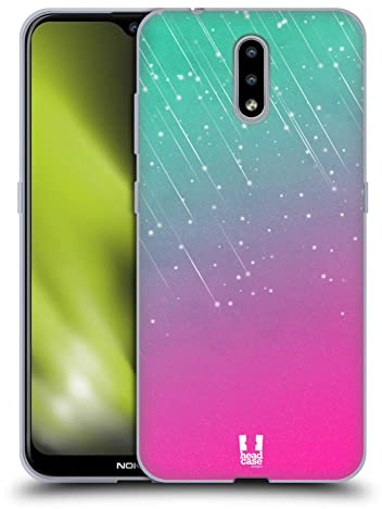 Head Case Designs Wasser Rosa Neon Regen Schatten Soft Gel Handyhülle Hülle kompatibel mit Nokia 2.3