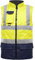 LIZZIE JACOBS Hi Viz Bodywarmer Reversible Fleece Lined High Visibility Gilet Hi Vis Reflective Waterproof Workwear Padded Vest Security Safety Wear Warm Waistcoat (Medium, Yellow/Navy)