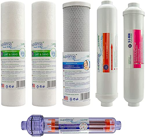 Ersatzfilterset für Supreme-Umkehrosmoseanlage, Filter für Supreme-Osmose, Trinkwasseranlage, Trinkwasserfilter, Osmosefilter, Membranfilter, Osmoseanlage, Membrane, Wasserfilter: (RO7)