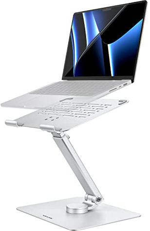 WAVLINK Laptop Ständer mit 360° Drehbarer Basis, Ergonomischer Faltbarer Laptop Halterung,Höhen und Winkel Verstellbarer Notebook Ständer, Kompatibel mit MacBook Dell Lenovo HP mehr 10-17'' Laptop