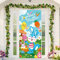 DPKOW Français Joyeuses Pâques Porte Bannière pour Pâques Décoration, Joyeuses Pâques Bannière pour France Pâques Porte Extérieure Décoration, Pâques Toile de Fond Jardin Mur Décoration, 185 * 90cm