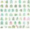 HNTR® Green Dinosaur Stickers | 50 Cute Baby Dino Decals | Fun & Aesthetic Dino-Themed Vinyl Stickers for Laptops, Water Bottles, Scrapbooks & Journals | Waterproof & Durable
