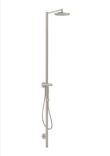 hansgrohe Axor Starck Nature Duschsäule Set, mit Kopfbrause 240 1jet, Aufputzmontage, 12670, Farbe: Edelstahl-Optik