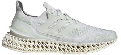 Adidas Ultra 4DFWD Mens Shoes Size 10, Color: Crystal White/Linen Green/Wonder Silver