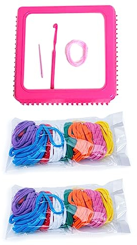 CASLE Weaving Loom Kit Toy DIY Rope Ring Weaving for Kid and Adults Potholder Loop Crafts for Girls Pot Holder Loom Knitting Kits
