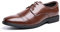 Zapatos Oxford Hombre Derby Zapatillas Vestir Cordones Brogues Zapatos Boda Formales Negocios Casuales 1015 Marrón Tamaño 39