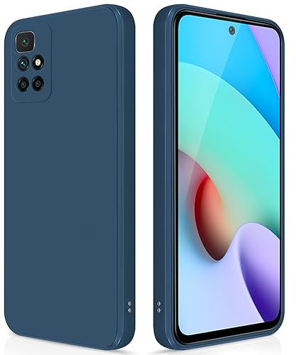 GiiYoon Hülle Kompatibel mit Xiaomi Redmi 10, Hochwertiges Liquid Silicone Case, Rundumschutz Handyhülle, Kratzfestes Weiches Mikrofaserfutter- Blau