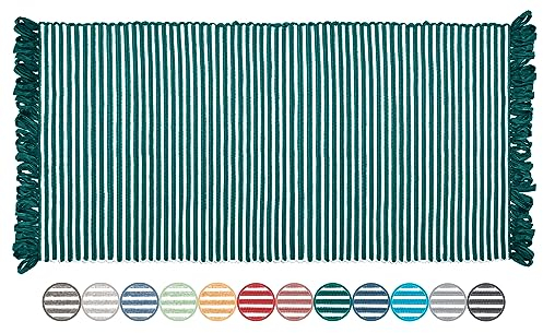 Lashuma Teppich Läufer waschbar in Smaragd Grün, Größe: Carpet 60x120 cm