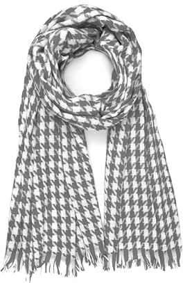 GLORIS Warmer Kaschmir Schal Herbst Winter Hahnentritt Schal/XL Stola Umschlagtuch Warm Pashmina Schals 200 * 70 cm. (Grau)