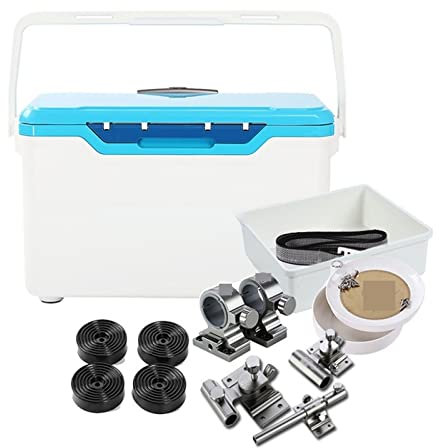 Samnuerly Multifunctional Fishing Tackle Box Cabinet With Pull Rod Wheels Competitive Storage Box Insulated Cooler 32L (Set 2 Blue Edge)