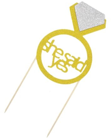 OFFSCH 5St Ringe hochzeitsdeko Kuchendeckel Hochzeitstortendekorationen Kuchendekorationen Tortenaufsätze für Verlobungsfeiern Glitzerpulver Karte einführen einstecken schmücken Hölzern