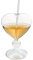 2 Pack Heart Shaped Cocktail Glasses, 240ml Clear Wine Glass with Straw Stripe Glass Juices Cup Martini Glasses for Women Night Party Home Bar Decor(Glossy)