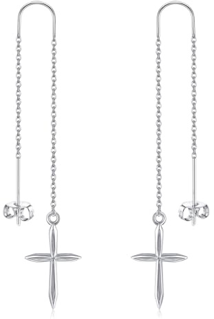 POPLYKE Threader Ohrringe 925 Sterling Silber Lange Ohrringe Kette Ohrringe Lange Dangle Ohrringe für Damen