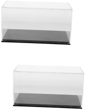 ifundom 2stücke Toy Car Display Box Staubdichte Vitrine Für Modellautos Fahrzeugmodell Aufbewahrung Transparente Aufbewahrungsbox Für Sammlerfiguren Für Action Figuren Und