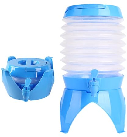 Wasserspender für den Außenbereich – Getränkebehälter 5,5 l, faltbarer Wasserbehälter | Limonaden- und Soda-Spender mit Wasserhahn, Wasserspeicherbehälter für Reisen, Camping