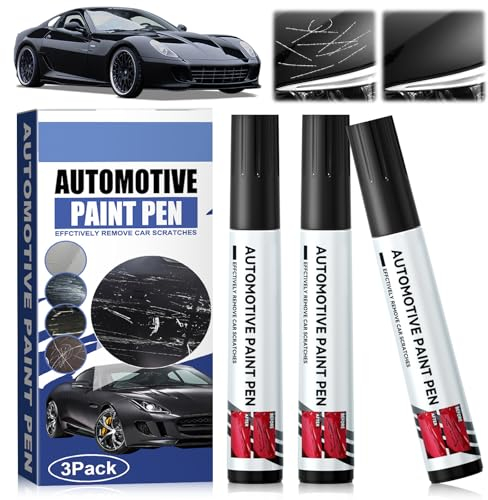 SPERMUOY Auto Lackstift Schwarz,3 Stück Lackreparaturstift Auto Lack Reparatur-Stift,Auto Kratzer Reparatur Stift,Universal Autolack Lackstift für Motorrädern, Autolack