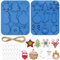 Fyfjur Stampo Silicone Natale, 2 Pezzi Stampo in Silicone per Ciondolo Albero di Natale, Portachiavi Fai da Te E Decorazioni Natalizie
