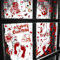 9Feuilles Autocollants Fenêtre Halloween Mains Pieds Globes Oculaires Sanglants Gommette Stickers Empreinte Sanglant DIY Décoration de Maison pour Fête du Thème Halloween