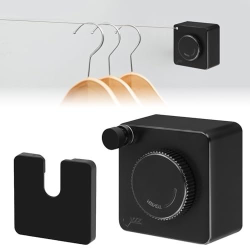 NathrBTV Filo per Bucato Allungabile in Acciaio Inox 4,3 m per il Montaggio a Parete Corda per Biancheria Retrattile per Balcone Lavanderia Appartamento