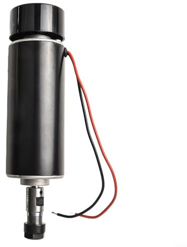 Gdfnmogo Moteur de broche 500 W, moteur de broche CNC 52 mm 48 VDC ER16 Refroidissement à l'air 12 000 tr/min 8 mm Pince ER16 pour générateur de bricolage