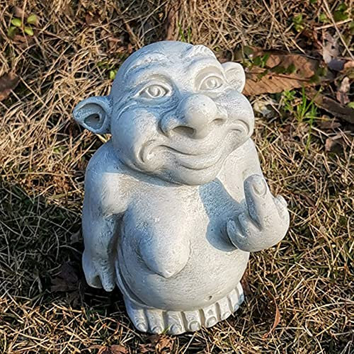 Gargoyle Statues Outdoor Trolls Figurines, Funny Gothic Garden Decor, Sculpture Resin Art Decorations, Outdoor Ornament for Flowerpot Yard Patio, Height 5'' (D)