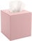 BTSKY Würfelförmiger Taschentuchhalter aus PU-Leder – Haushalt/Büro, quadratische Taschentuchbox, strukturierter Seidenpapier-Box, Serviettenhalter, Rosa
