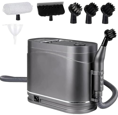ANGDI 1500w Handheld Steam Cleaner, 105-130°C Multipurpose Steam Cleaner with 5 Brush Head, 2 Cleaning Modes, 1200ML Water Tank, Handheld Steamer, for Carpet, Floors, Tiles, Car, Shoes
