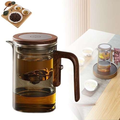 KLYso Tetera Moderna 2025 Con Colador E Infusor | Diseño Mágico 3 En 1 For Preparar, Filtrar Y Verter | Perfecta For Amantes Del Té Y Entusiastas De La Brujería(Gray)